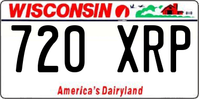 WI license plate 720XRP