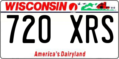 WI license plate 720XRS