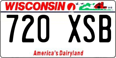 WI license plate 720XSB