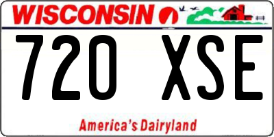 WI license plate 720XSE