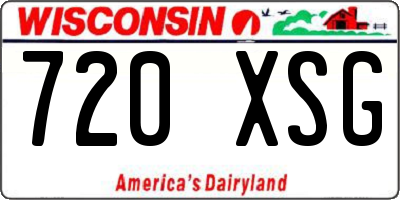 WI license plate 720XSG