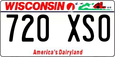 WI license plate 720XSO