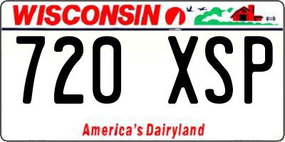 WI license plate 720XSP