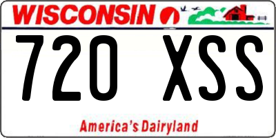 WI license plate 720XSS