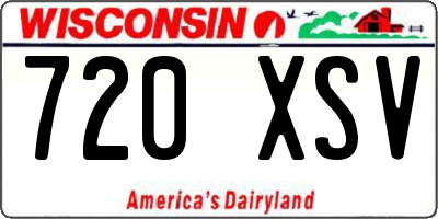 WI license plate 720XSV