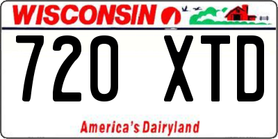 WI license plate 720XTD
