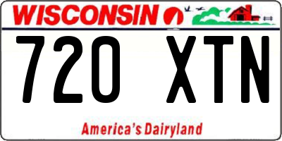 WI license plate 720XTN