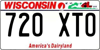 WI license plate 720XTO