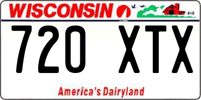 WI license plate 720XTX