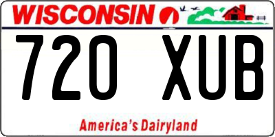 WI license plate 720XUB