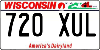 WI license plate 720XUL