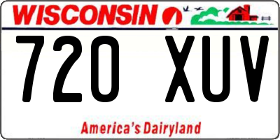 WI license plate 720XUV