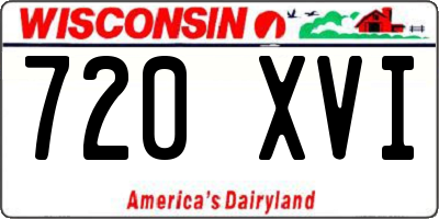 WI license plate 720XVI