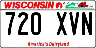 WI license plate 720XVN
