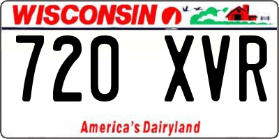 WI license plate 720XVR