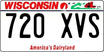 WI license plate 720XVS