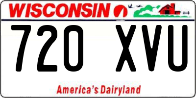 WI license plate 720XVU