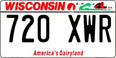 WI license plate 720XWR