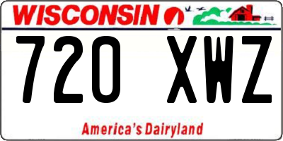 WI license plate 720XWZ