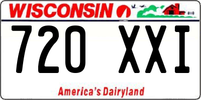 WI license plate 720XXI