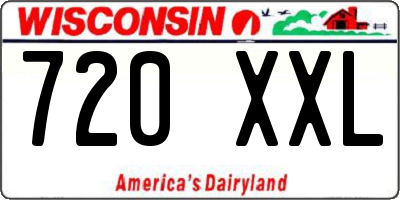 WI license plate 720XXL
