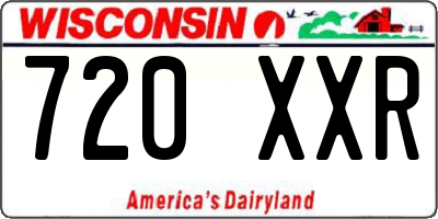 WI license plate 720XXR