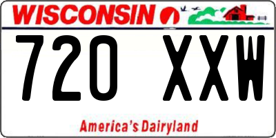 WI license plate 720XXW
