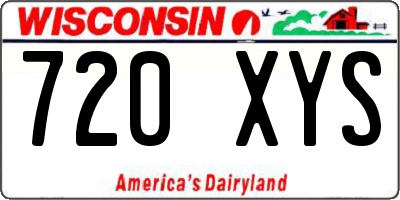WI license plate 720XYS
