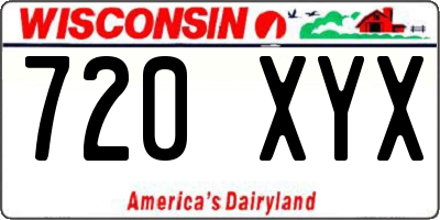 WI license plate 720XYX