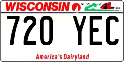 WI license plate 720YEC