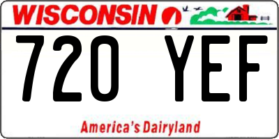 WI license plate 720YEF