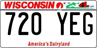 WI license plate 720YEG
