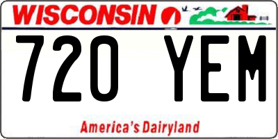 WI license plate 720YEM