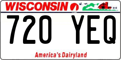 WI license plate 720YEQ