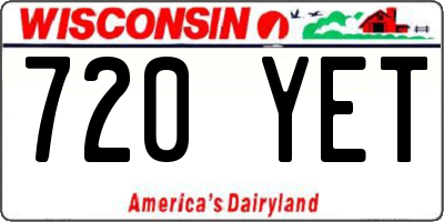 WI license plate 720YET