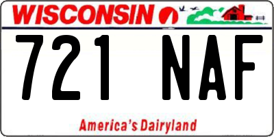 WI license plate 721NAF