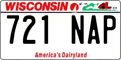WI license plate 721NAP