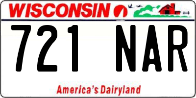 WI license plate 721NAR