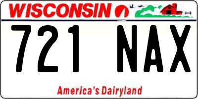WI license plate 721NAX