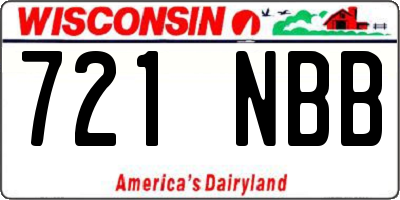 WI license plate 721NBB