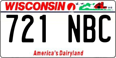 WI license plate 721NBC