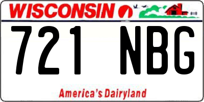 WI license plate 721NBG