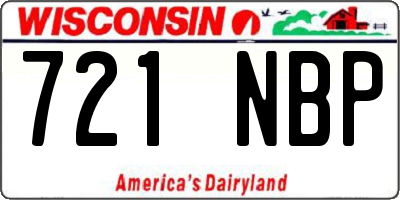 WI license plate 721NBP