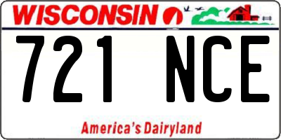 WI license plate 721NCE