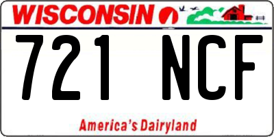 WI license plate 721NCF
