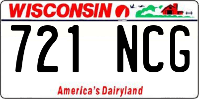 WI license plate 721NCG