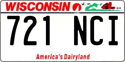 WI license plate 721NCI