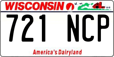 WI license plate 721NCP