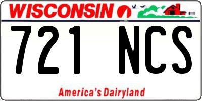 WI license plate 721NCS