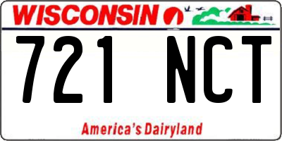 WI license plate 721NCT